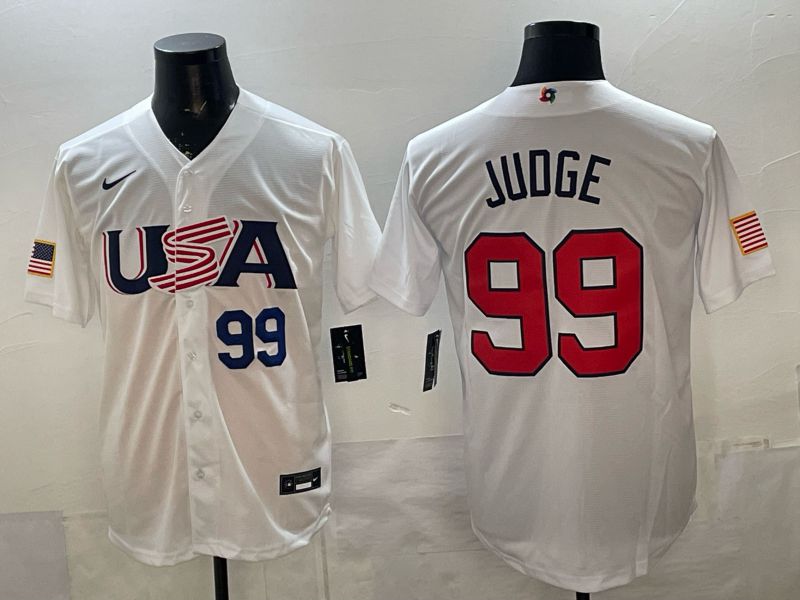Men 2026 World Cub USA #99 Judge white Nike MLB Jersey style 05